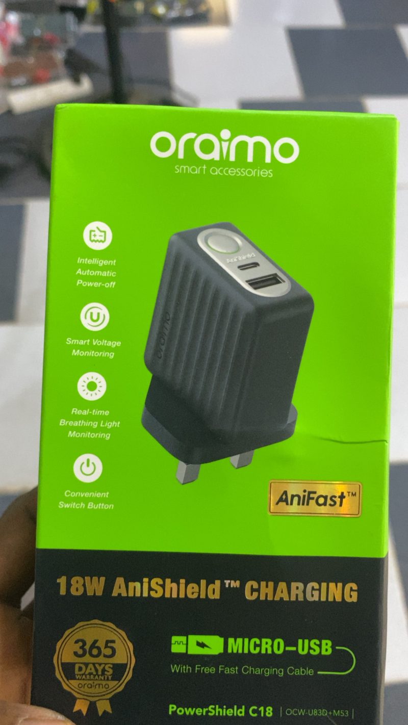 Oraimo 18W Anishield USB charger