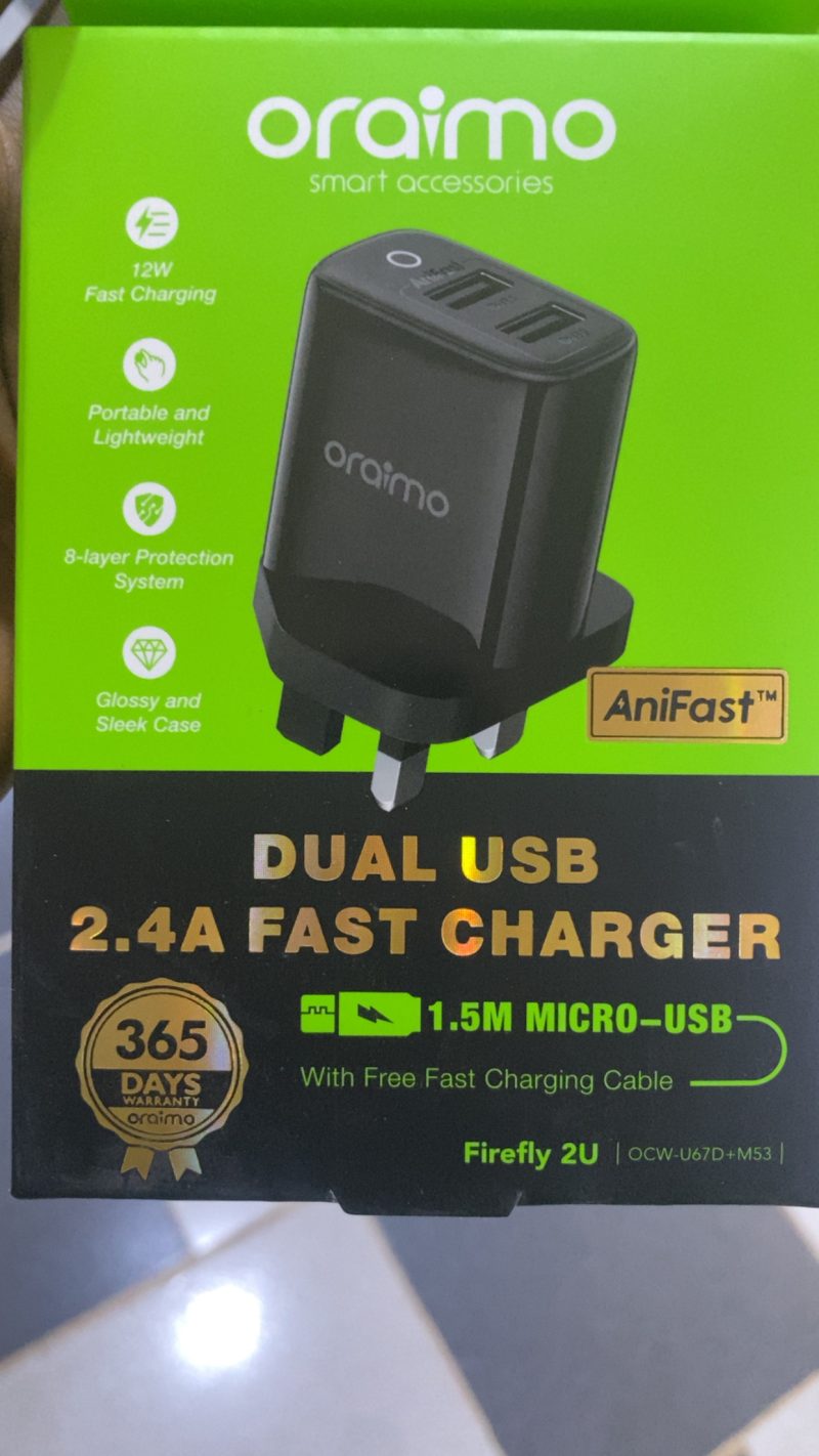 Oraimo Double Port UsB charger
