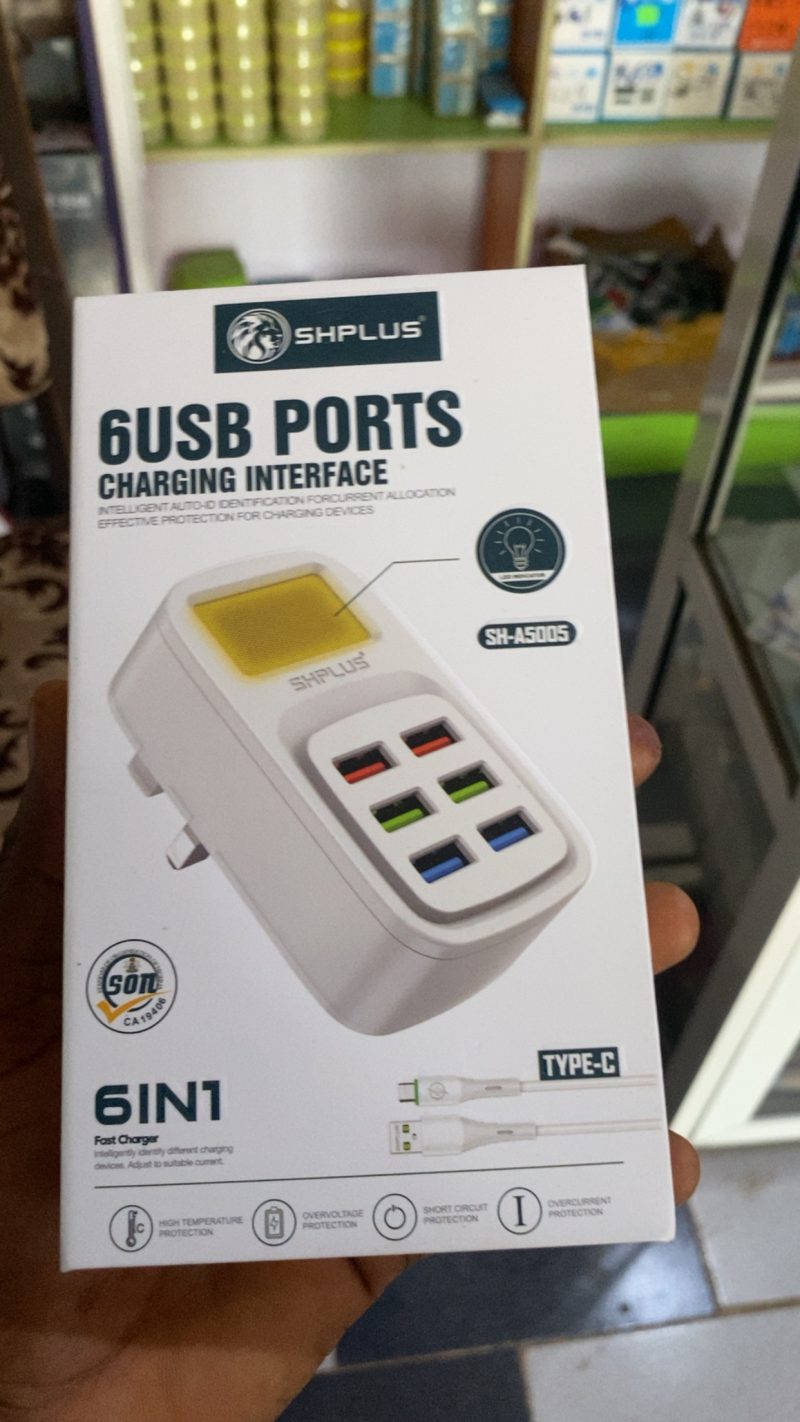 SHPLUS 6 Port charger with Type c cable