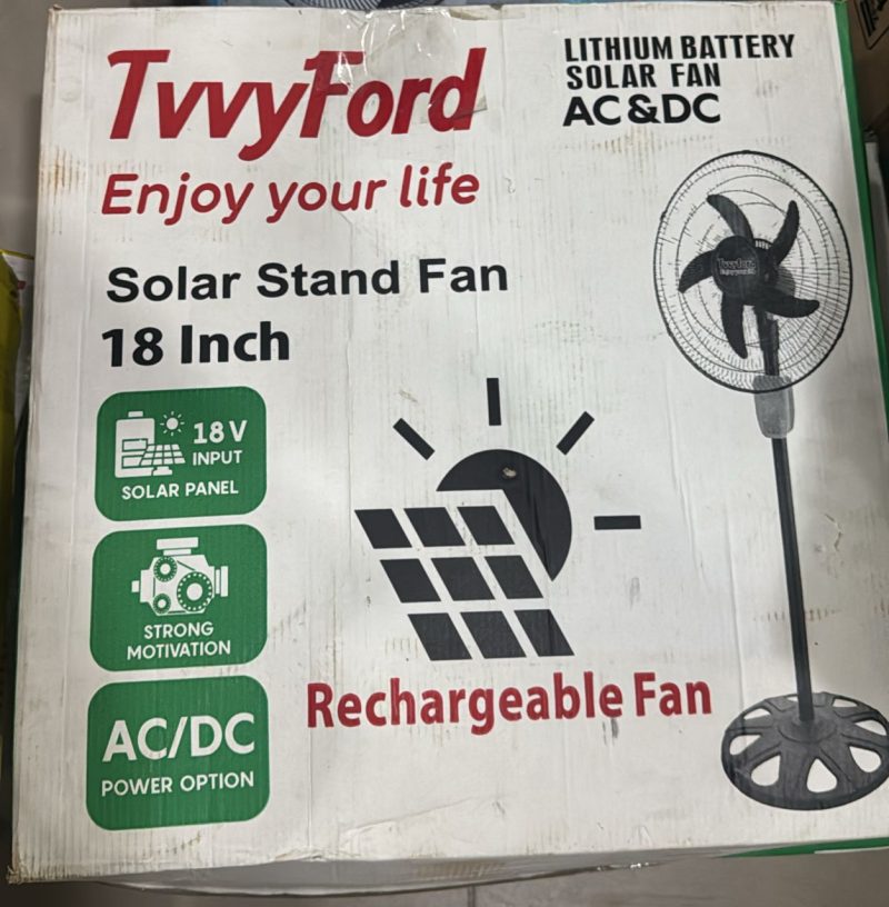 Twyford 18" Rechargeable Solar Fan