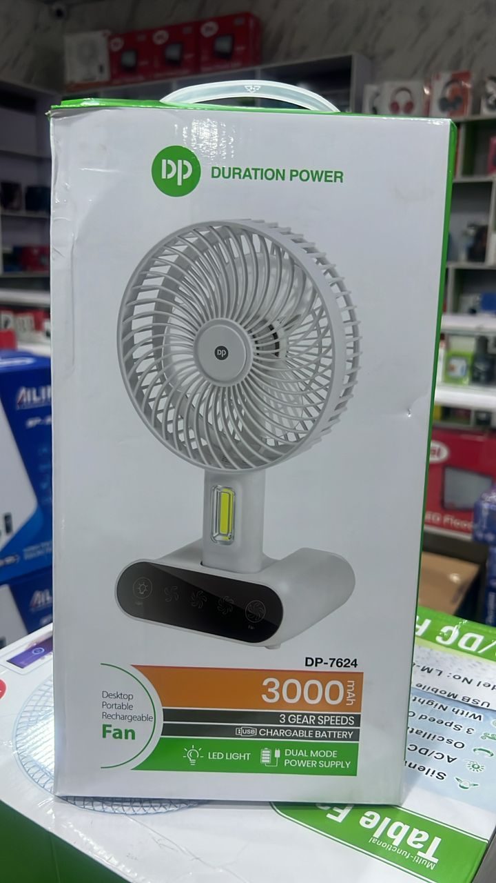 DP Fan Desktop Portable Rechargeable Fan