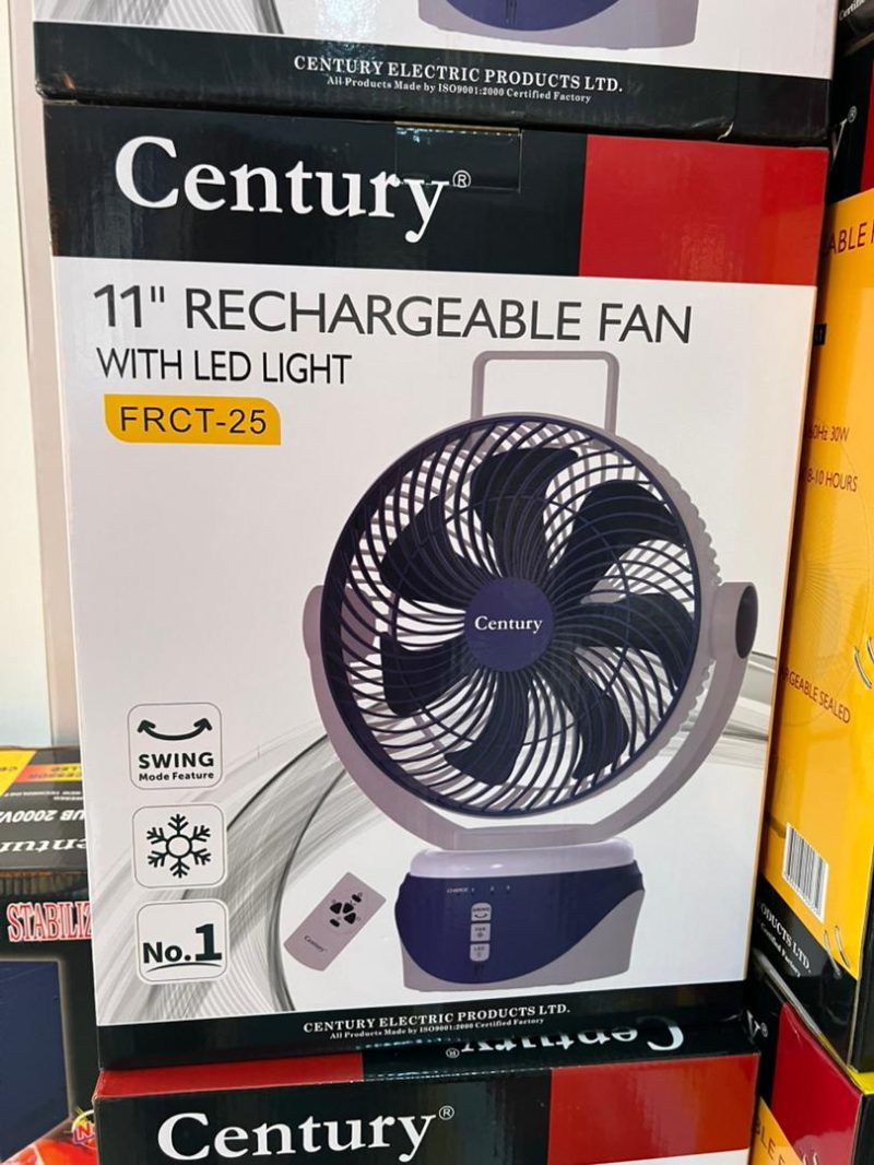 CENTURY 11" Rechargeable Table Fan