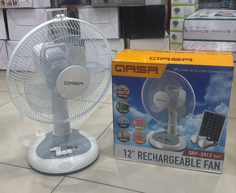 QASA 12" Solar Table Fan